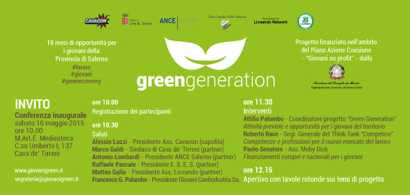 Invito Green Generation inaugurazione