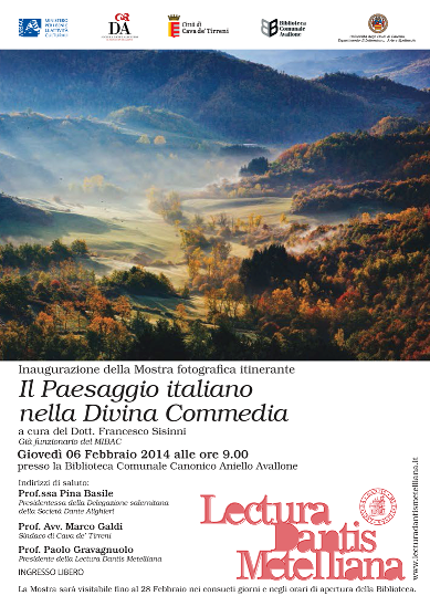 locandina mostra IL PAESAGGIO italiano nella Divina Commedia