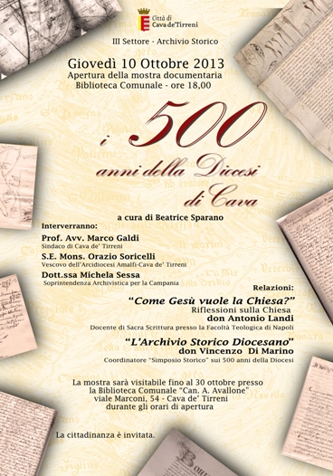 invito mostra 5000 anni diocesi di cava